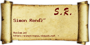 Simon René névjegykártya